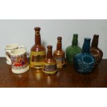 Lot of 5x Whiskey Jars and 2x Porcelain Tankards