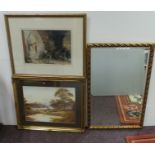 Lot of 2x Framed Prints including Russell Flint Print & Cattle Scene Print together with a Gilt