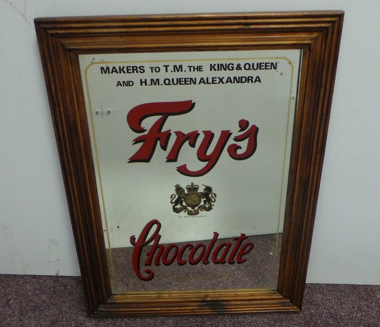 Antique Fry's Chocolate Advertising Mirror