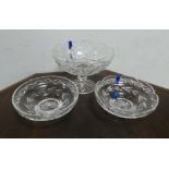 Lot of 3 Tipperary Crystal Bowls