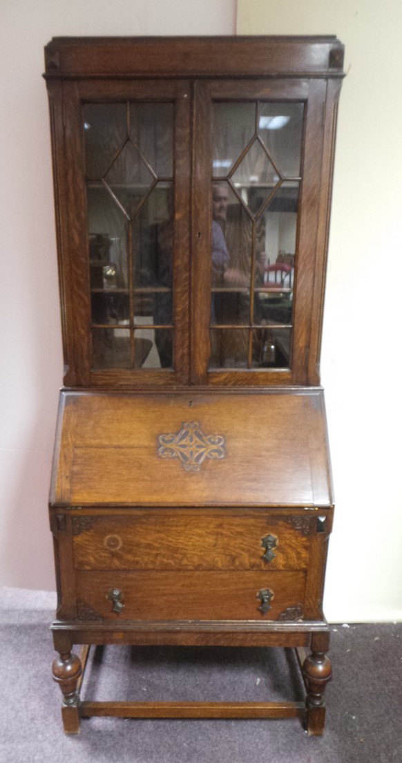 Oak Bureau Bookcase