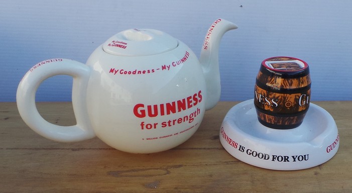 Guinness Carltonware Teapot and Mintons Ashtray