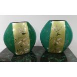 Pair of Matching Large Porcelain Chinese Vases, Bamboo Fronts