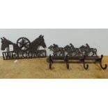 Lot of Iron 'Home Sweet Home' and 'Horse' Hangers