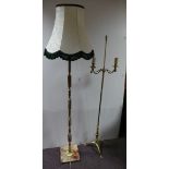 Lot of 2x standard lamps and shade