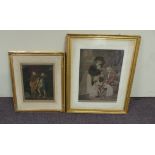 Lot of 2 Victorian Gilt-framed Prints
