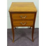 2-drawer Beside Locker with Brass Handles