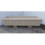 Pair of Concrete Rectangular Garden Planters