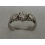 18ct Diamond 3-stone Ring, 1 carat, Size T