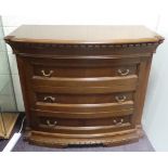 3 Drawer Mahogany Bow Fronted Chest of Drawers