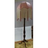 Mahogany Standard Lamp with Superb Shade