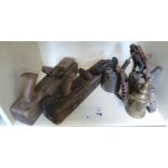 Assorted Lot of 3 Wooden Planes & 3x Blow Lamps