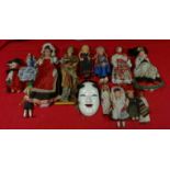 Assorted Lot of Dolls and Mask