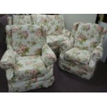 Floral Loose Covered 3 Piece Suite