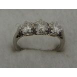 18ct Diamond 3-stone Ring .75 Carat Size G