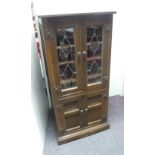 Oak 4 Door Miniature Cabinet