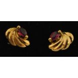 Gold Ruby Set Earrings