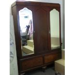 Edwardian 2-door Wardrobe with Bevelled Glass