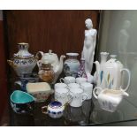 Assorted Odd Lot 6x Wedgewood Espresso Cups, Burleigh Coffee Pot and Milk Jug, Aynsley Bud Vase,