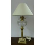 Victorian Corinthian Lamp with Cut Glass Bowl - electrified