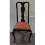 Set of 4 Mahogany Queen Anne Style Dining Chairs