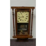 Inlaid Mahogany Pillar Clock