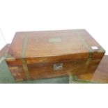 Oak Brass Bound Lap Desk/Writing Box