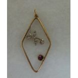 9ct Ruby & Diamond Pendant