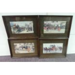 Set of 4x Edwardian Charles Dickens Prints in Oak Frames