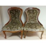 Pair of Mahogany-framed Ladies Chairs