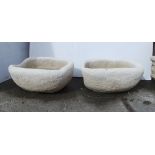 Pair of Concrete Small Planters