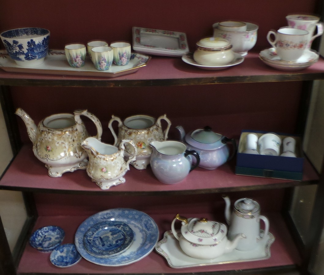 Contents of Cabinet (lot 21) Large Quantity of Delph including Crown Derby Egg Cups, Mailing Milk
