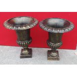 Pair of Bronze Planters