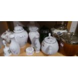 Carltonware biscuit barrel, Oak Biscuit Barrel and Assorted Lot of Aynsley etc.