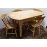 Farmhouse Pine Table and 4 Chairs