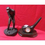 Lot of 2x Pieces of Genesis - Golf Clock and Golfer