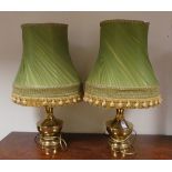 Pair of Brass Lamps with Shades