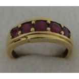 9ct Ruby 5-stone Ring Size Q