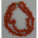 Antique Double-strand Spiky Coral Necklet