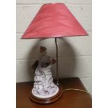Porcelain Mother and Child Table Lamp and Shade