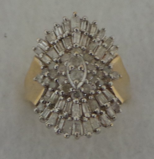 10k Diamond Cluster 1 carat Ring Size O