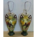 Pair of Antique Hand Painted Lamps