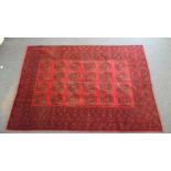 Hand-woven Washed-red Afghan Baraka Design Rug