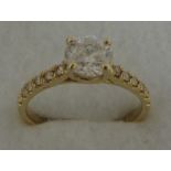 24k Diamond Solitaire, 1 Carat Size P