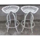 Pair of White Garden Tractor Seats