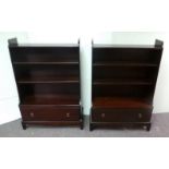 Pair of Stag Mahogany Waterfall Front Bookcases