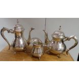 Set of 3x Heavy Weight EPNS Tea Pot, Coffee Pot and Milk Jug