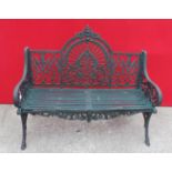 Ornate Cast Iron Green Garden Seat