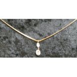 9ct Gold Chain with CZ Pendant