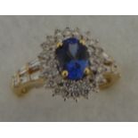 18ct Diamond/Sapphire Cluster Ring Size O